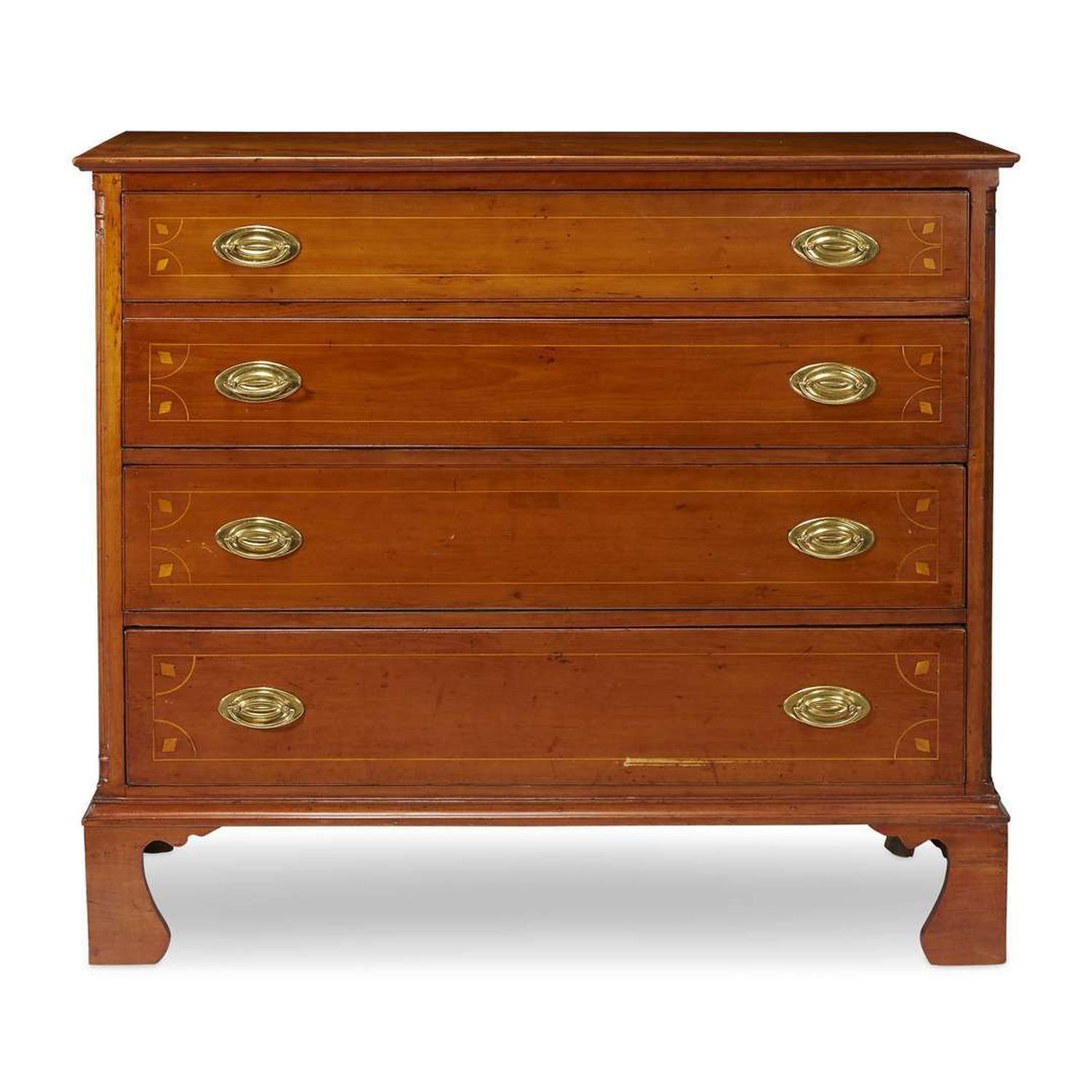 Federal inlaid cherrywood chest of drawers Southern States, circa 1815