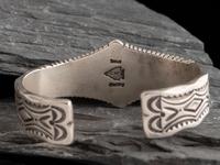 Heavily Stamped Sterling Silver Cuff Bracelet