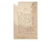Robinson, W. Heath. Two Autograph Letters, signed, With an Original Sketch