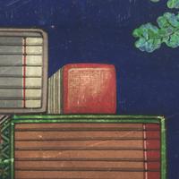 Attributed to Lee Taek-Gyun (Korean, 1808-after 1883), A Set of Three Books and Scholars’ Accoutrements (Chaekgeori) Paintings, Joseon Dynasty, 19th Century — 李宅均（款，朝鮮王朝，1808-1883以后）《冊架圖》三幅