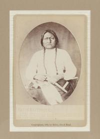 [Native Americana]. A pair of Sitting Bull cabinet photographs. Fort Randall, Dakota Territory: Bailey, Dix & Mead, 1882.