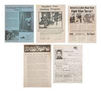 [BLACK PANTHER PARTY]. Newspapers, press photos, and original flyers related to protests and programs involving the Black Panther Party and its members.