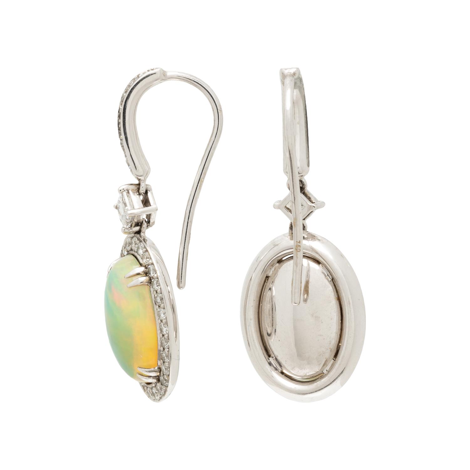 OPAL AND DIAMOND EARRINGS