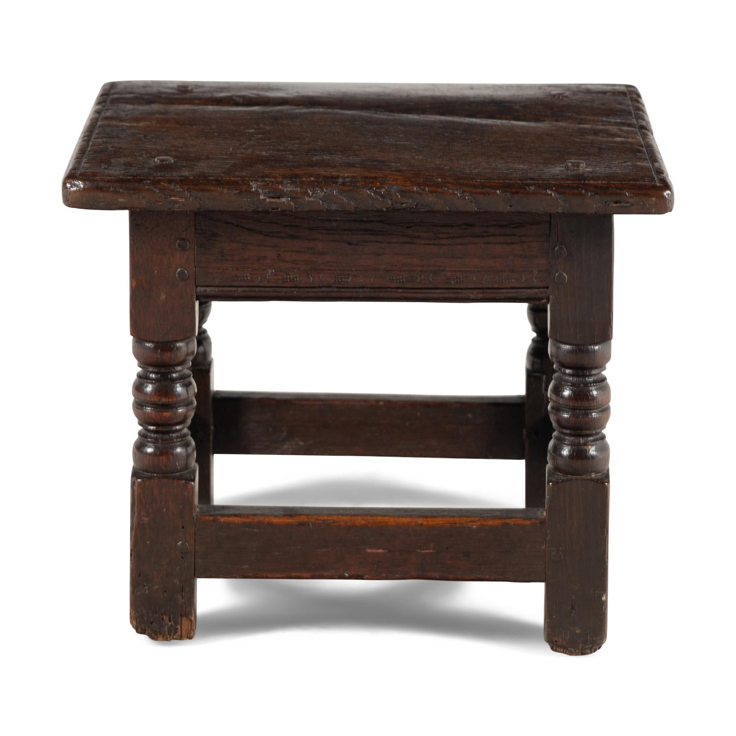 An English Oak Child's Joined Stool