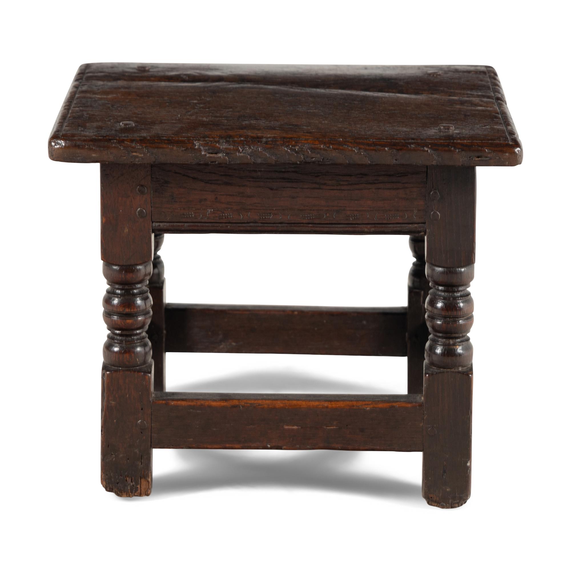 An English Oak Child's Joined Stool
