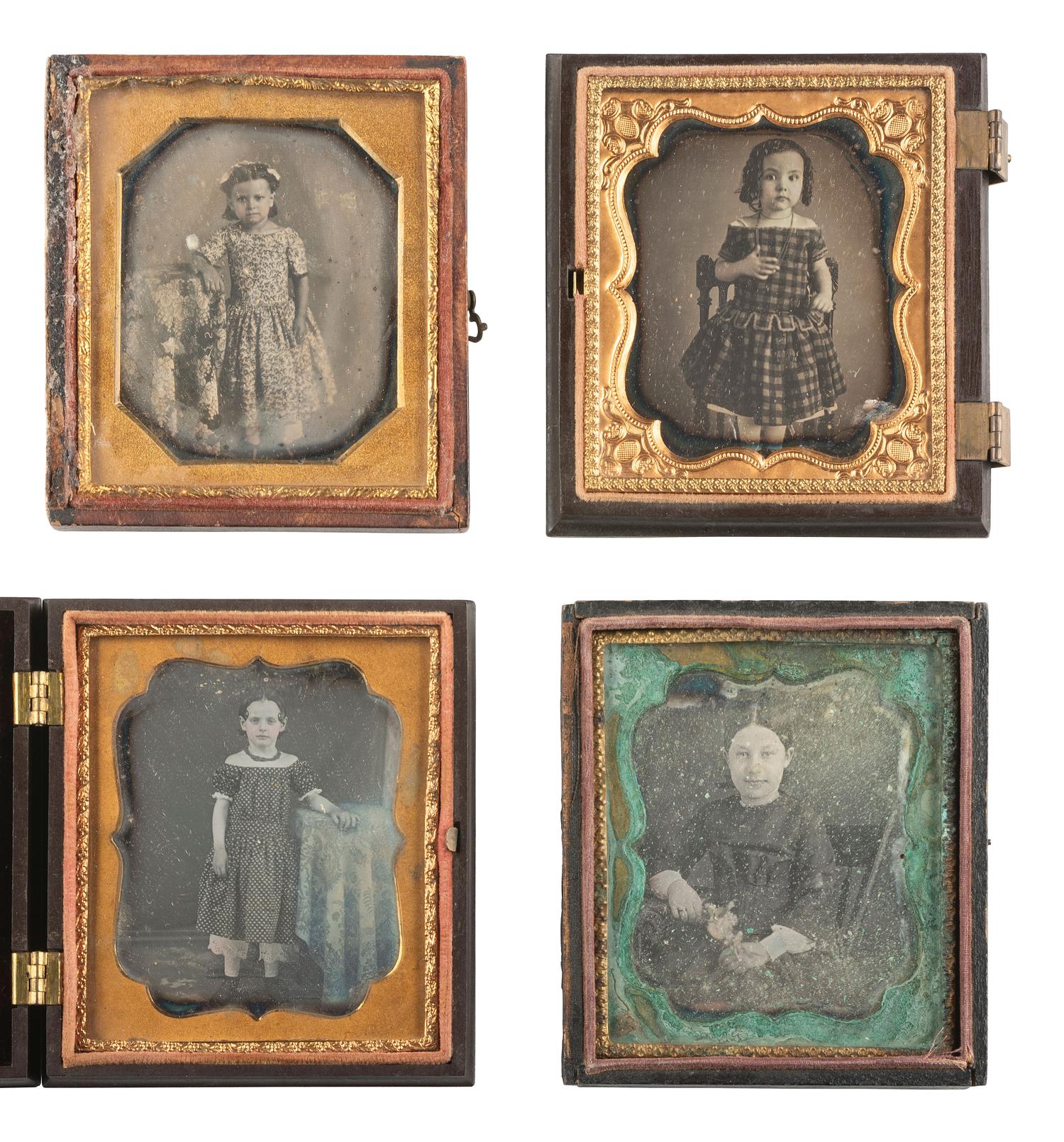 [EARLY PHOTOGRAPHY]. 21 sixth plate daguerreotypes of children.