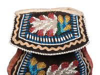 Haudenosaunee Beaded Purse, Moccasins, and Glengarry Cap