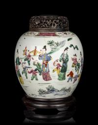 A Chinese Famille Rose Porcelain Ginger Jar