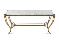 A Neoclassical Gilt Metal and Marble Low Table