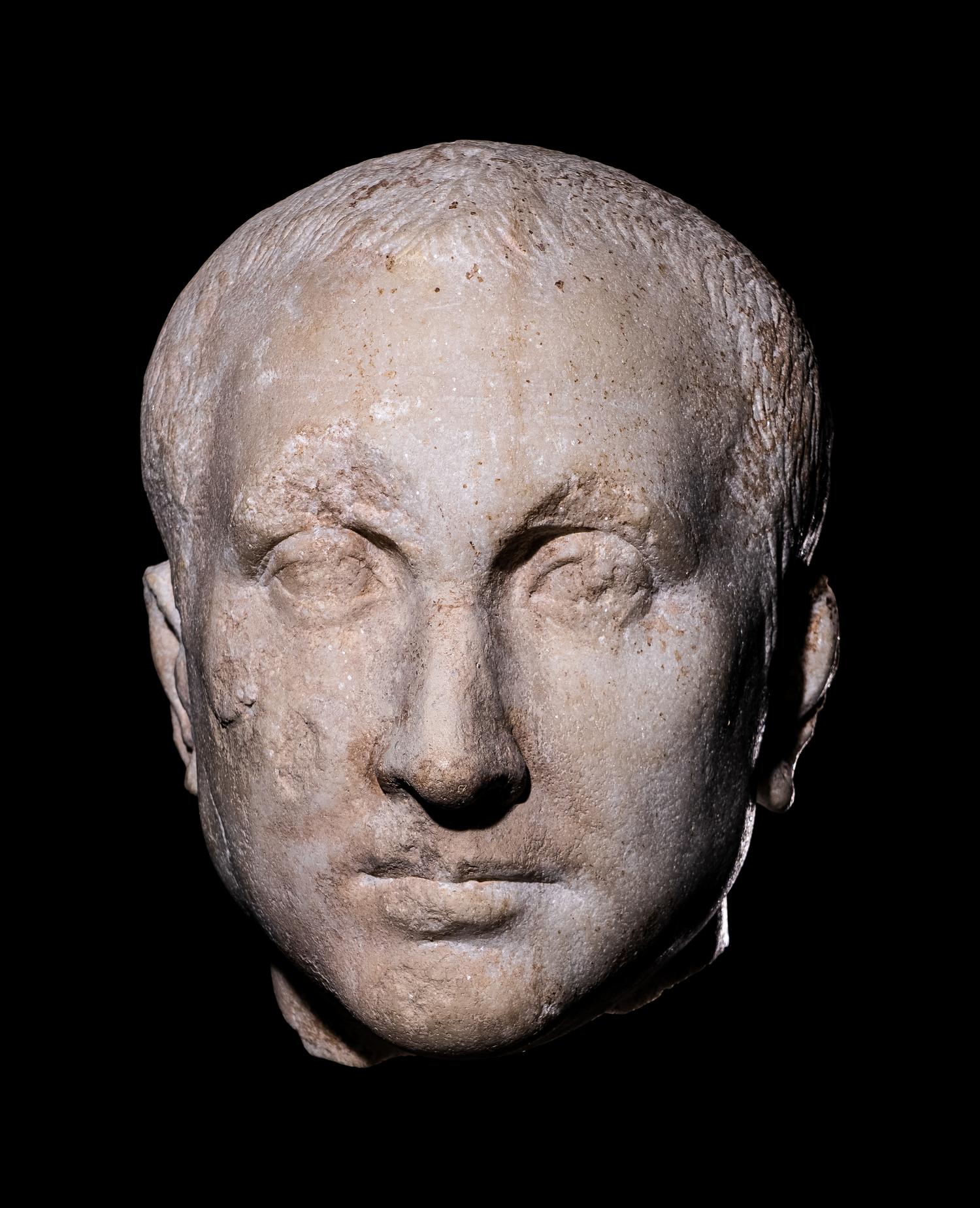 A Roman Marble Portrait Head of a Man