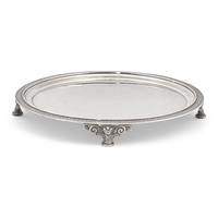 A Late Classical Sterling Silver Footed Round Tray