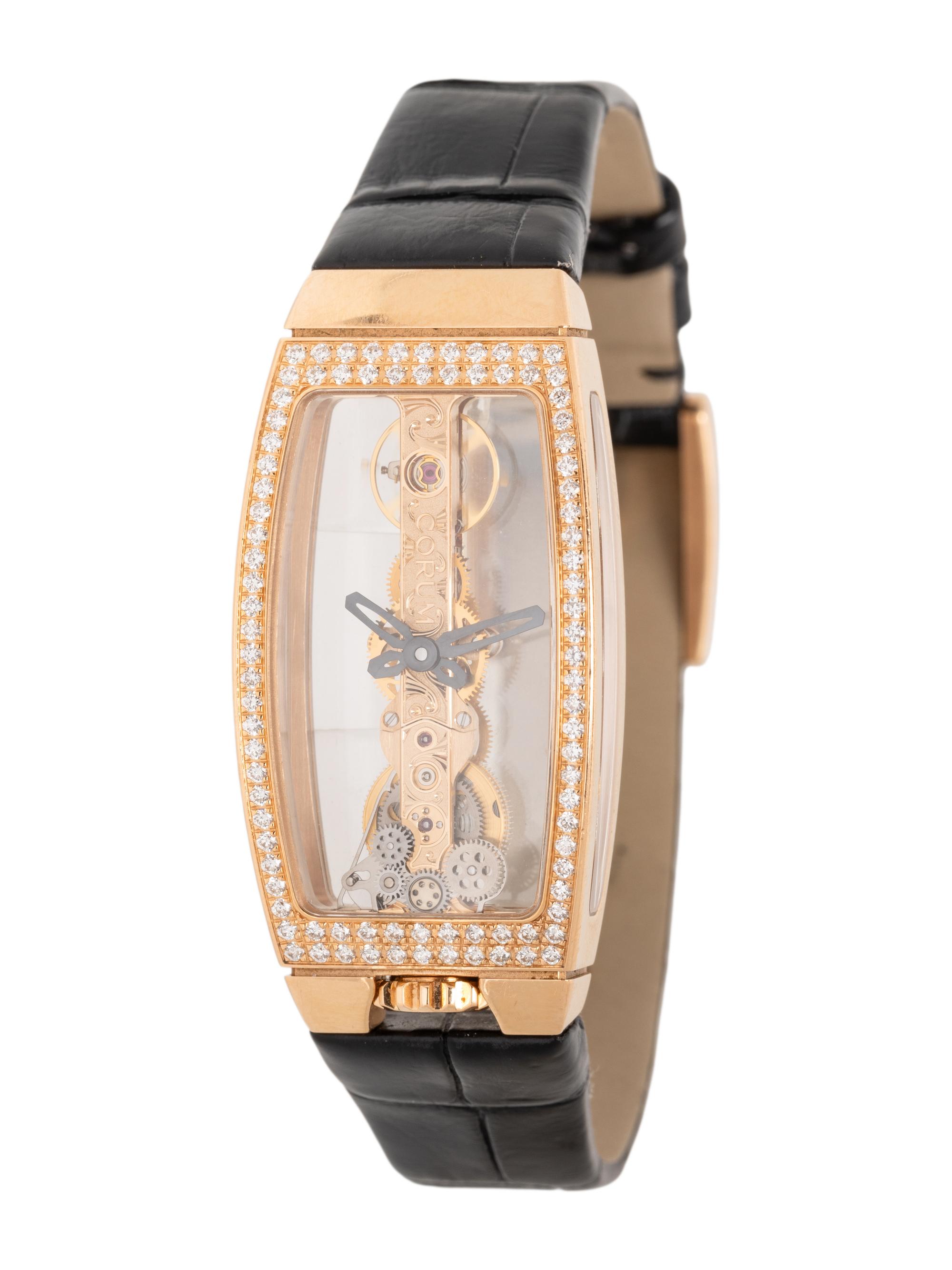 CORUM, ROSE GOLD AND DIAMOND 'MISS GOLDEN BRIDGE' WATCH