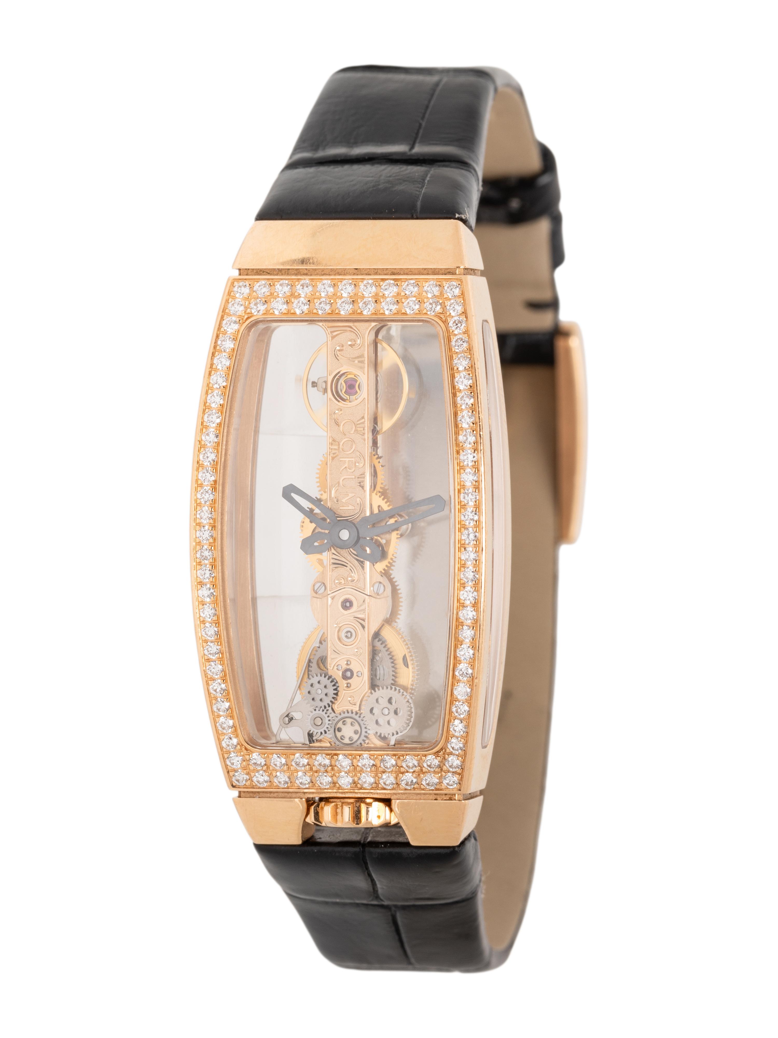 CORUM, ROSE GOLD AND DIAMOND 'MISS GOLDEN BRIDGE' WATCH