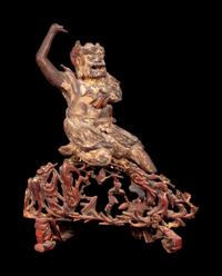 A Chinese Wood Carving of Demon, Gui