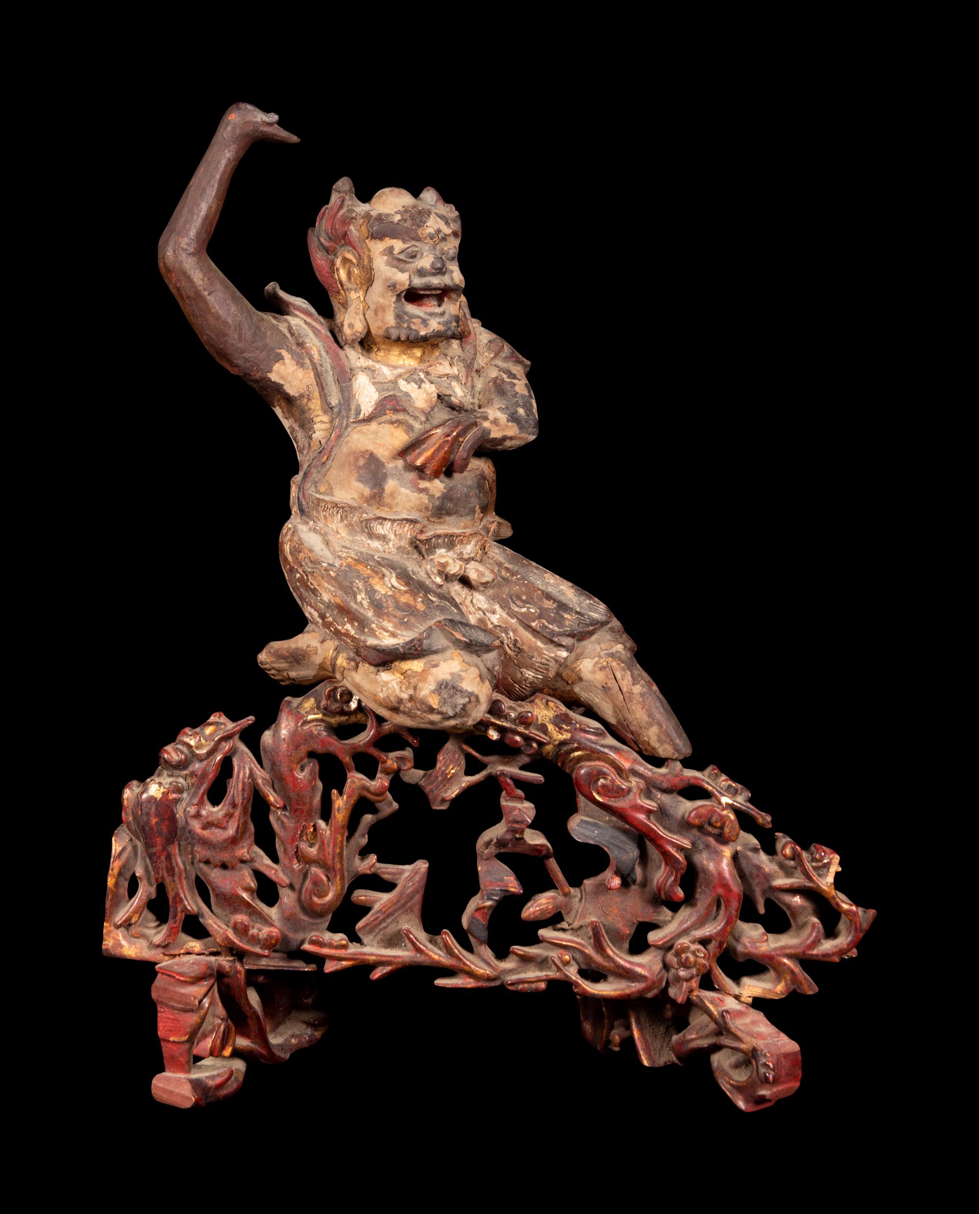 A Chinese Wood Carving of Demon, Gui