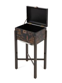 A Chinoiserie Decorated Casket on Stand