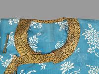 A Chinese Blue Ground Woven Silk Lady's Robe