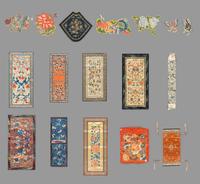 18 Chinese Embroidered Silk Textiles