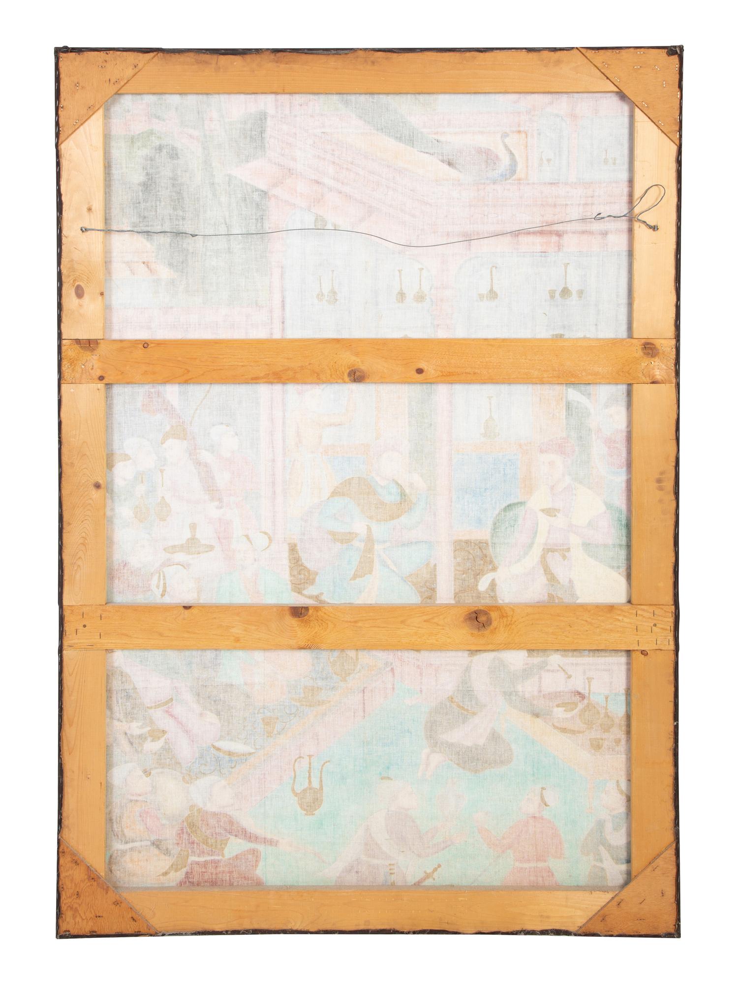 An Indian Mughal Painting on Linen