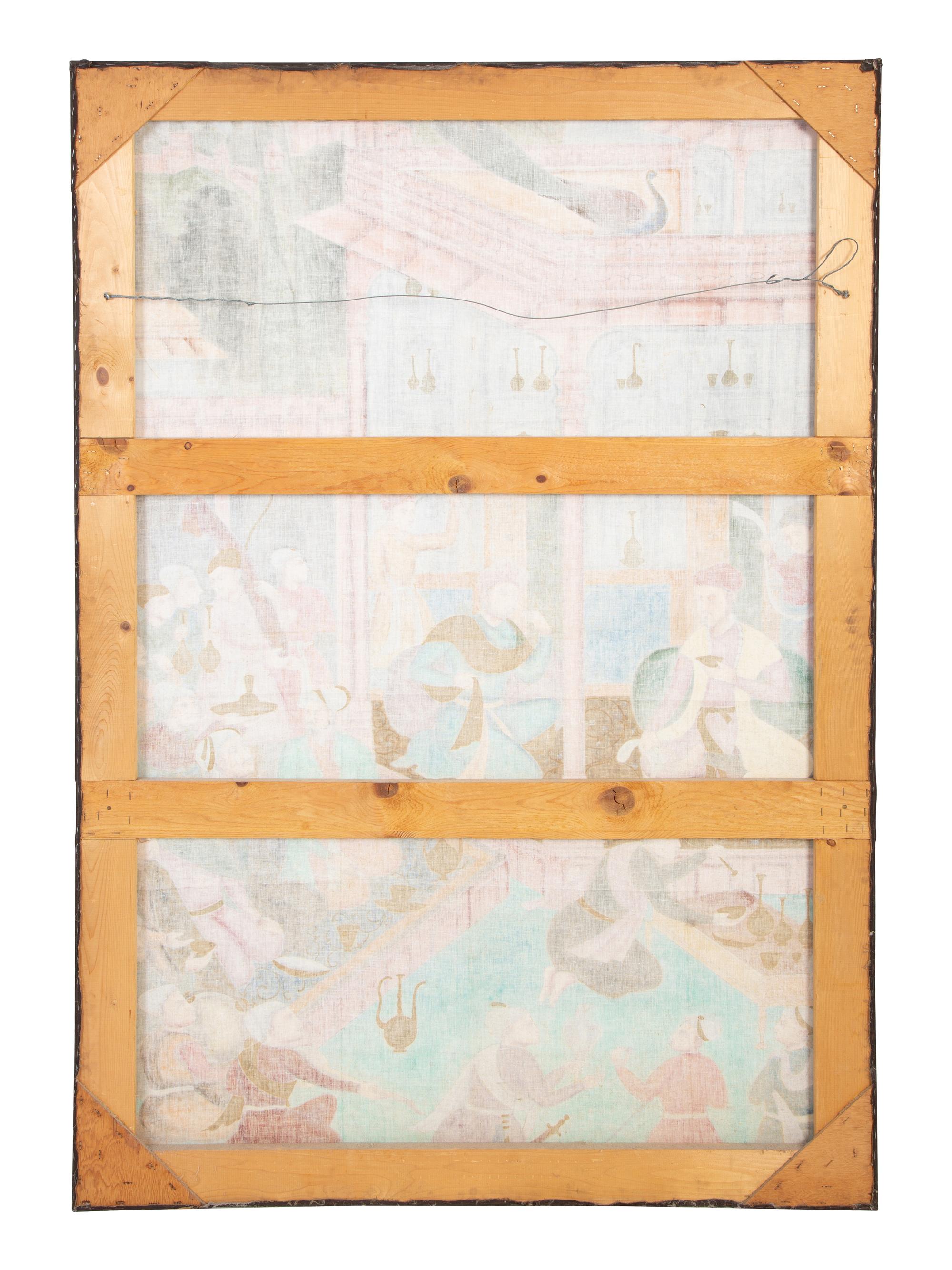 An Indian Mughal Painting on Linen