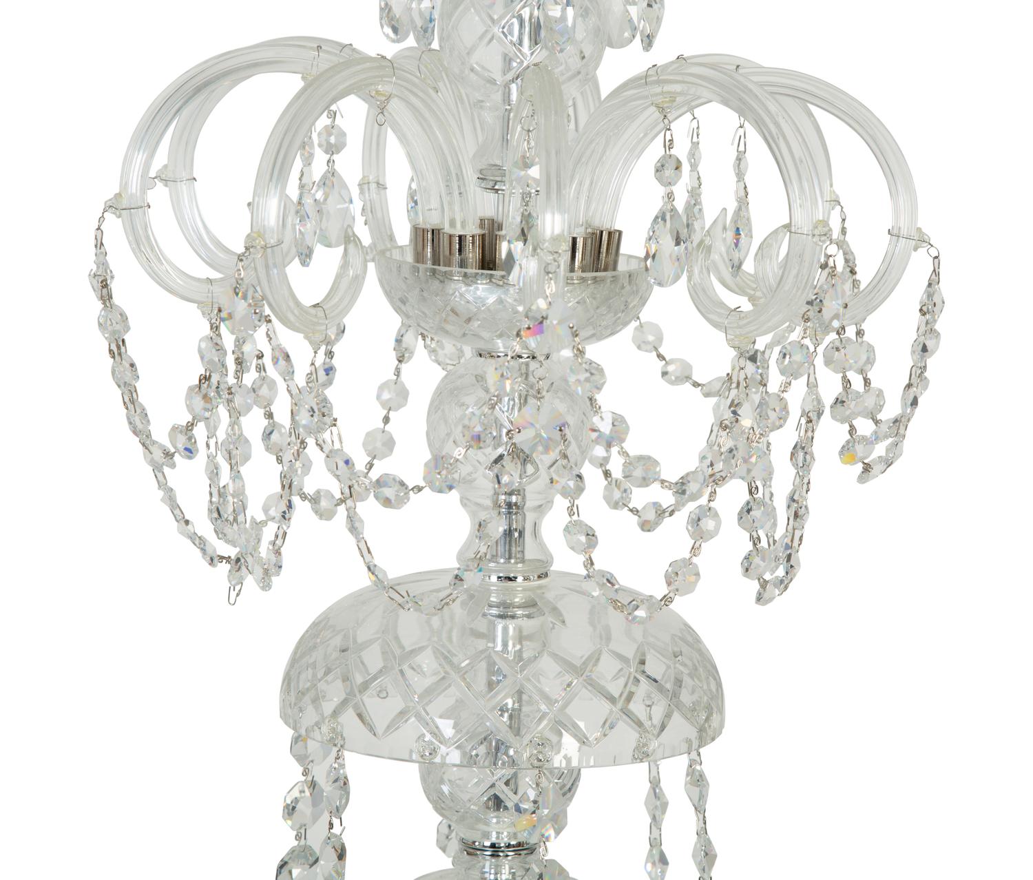 A Schonbek Cut Glass Eighteen-Light Chandelier — 20TH CENTURY