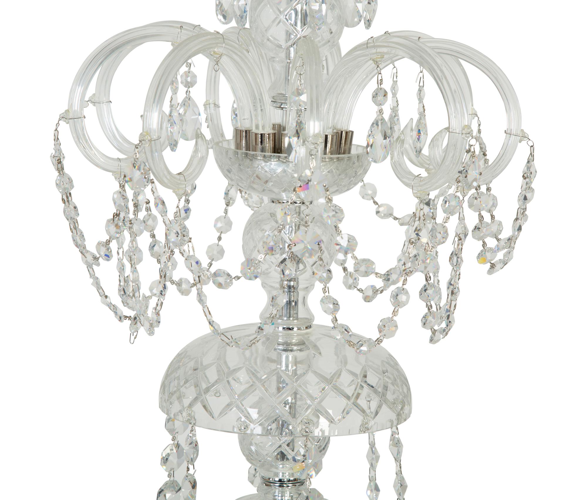 A Schonbek Cut Glass Eighteen-Light Chandelier — 20TH CENTURY