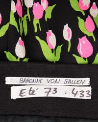 Givenchy Haute Couture Tulip-Print Dress and Cape, 1973