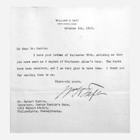 [Presidential] Taft, William H, and Woodrow Wilson and Calvin Coolidge and Herbert Hoover Group of 4 Typed Letters, signed
