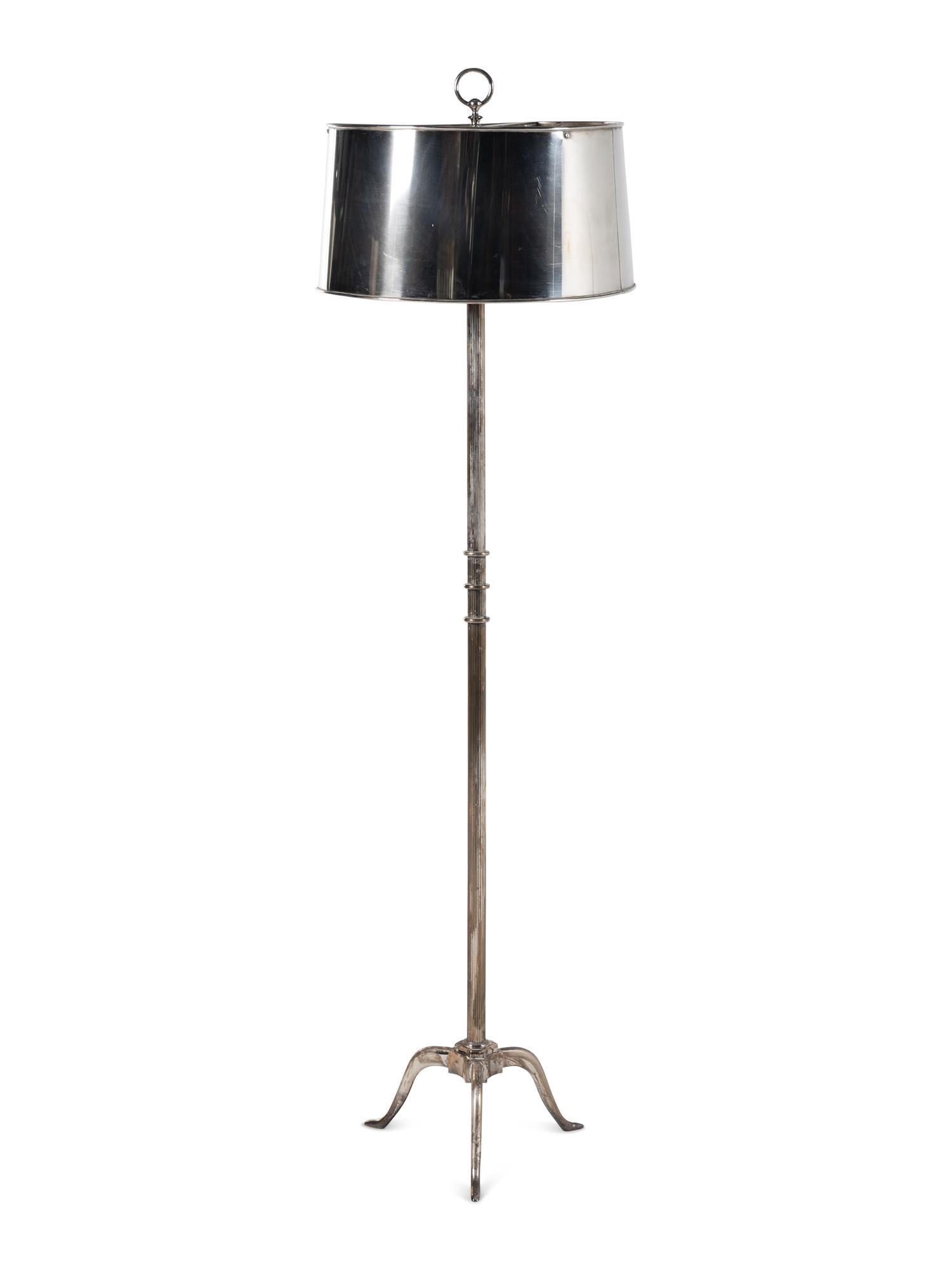 A Silver-Plate Floor Lamp Attributed to Maison Jansen