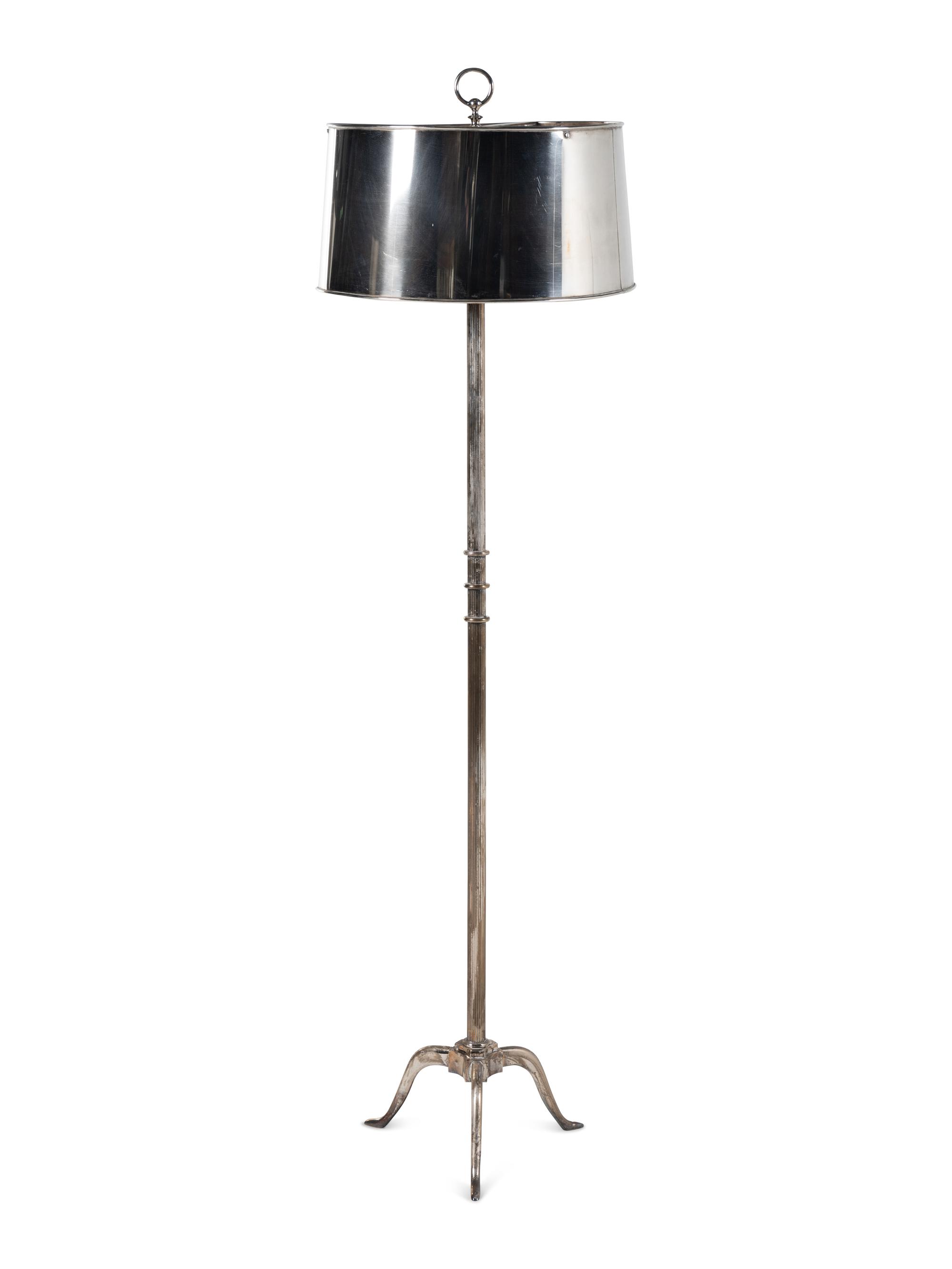 A Silver-Plate Floor Lamp Attributed to Maison Jansen