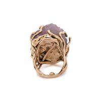 YELLOW GOLD AND AMETHYST CRYSTAL RING