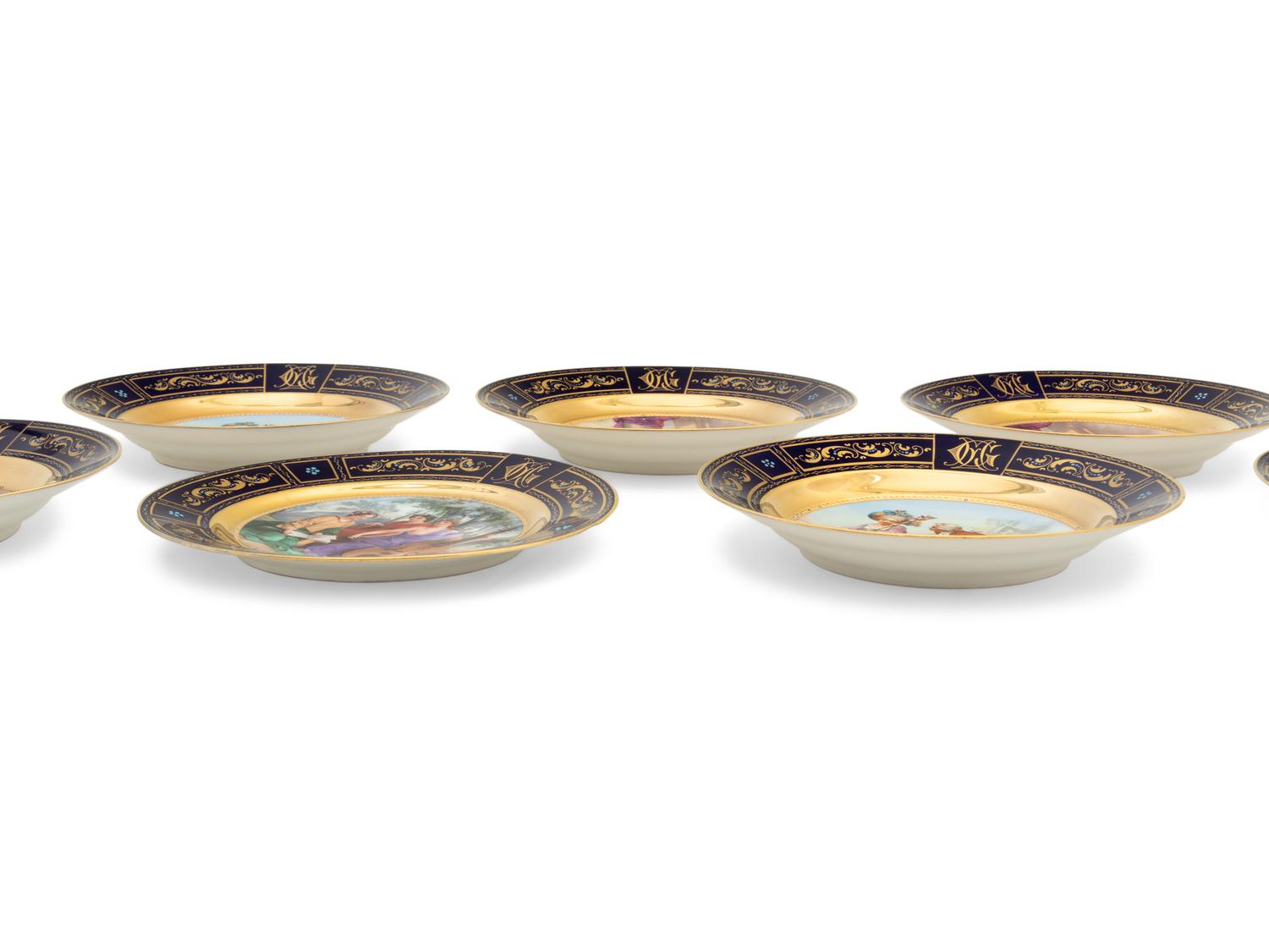 Seven Vienna Style Porcelain Articles