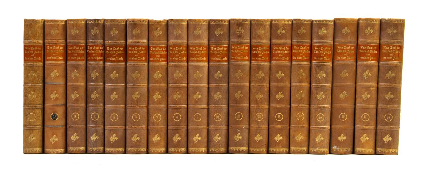 (BINDINGS) Das Buch der tausend nachte und der einen nacht. Vienna, 1906. 18 vols.