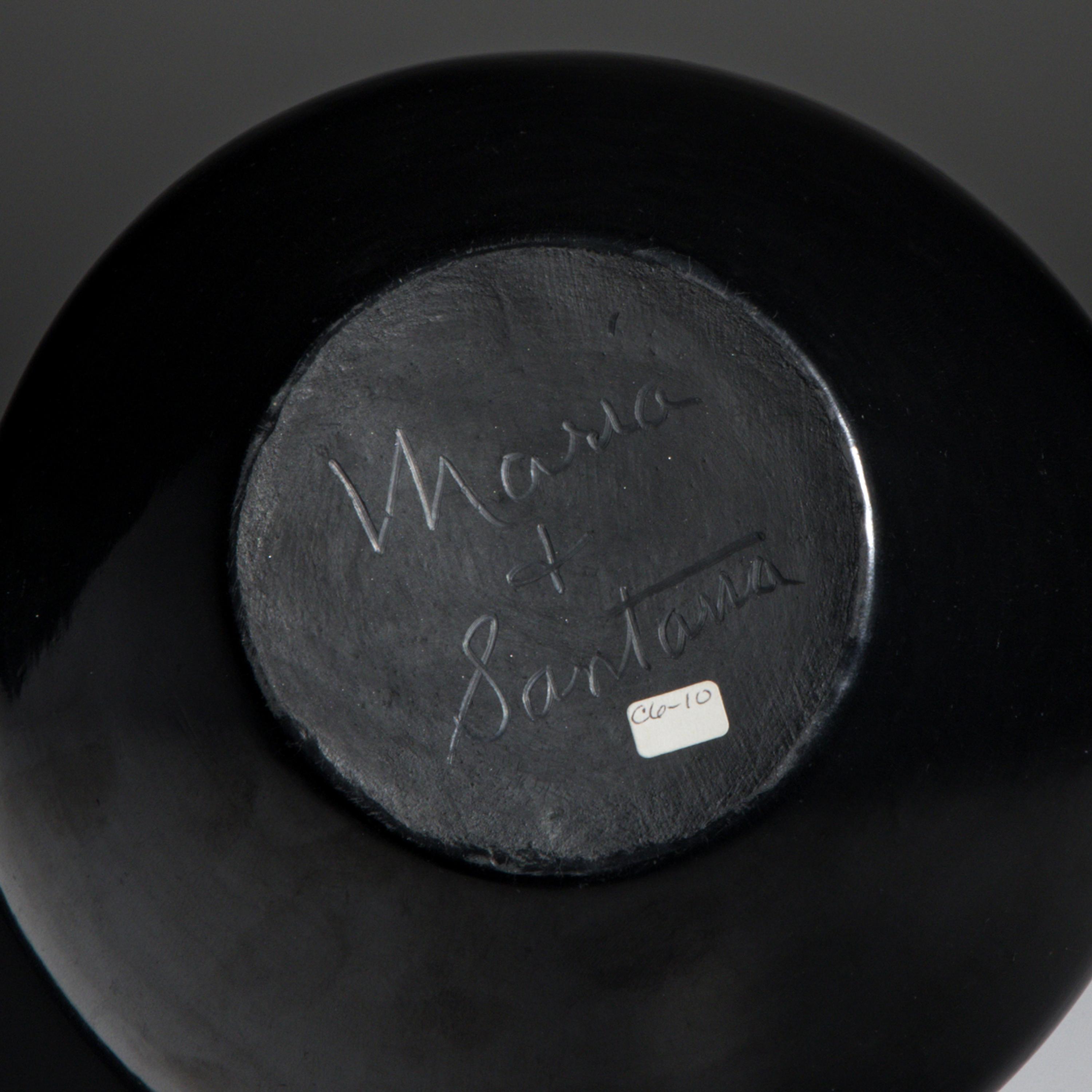 Maria and Santana Martinez (San Ildefonso, 1887-1980 / 1909-2002) — Blackware Pottery Jar, with Avanyu 1954-1956