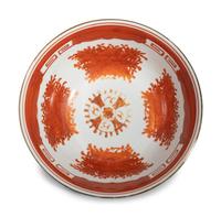A Chinese Export Iron Red Decorated Porcelain Jar Mounted as a Lamp and a Similar Bowl