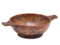 A Miniature Handled Burlwood Dough Bowl, 19th Century
