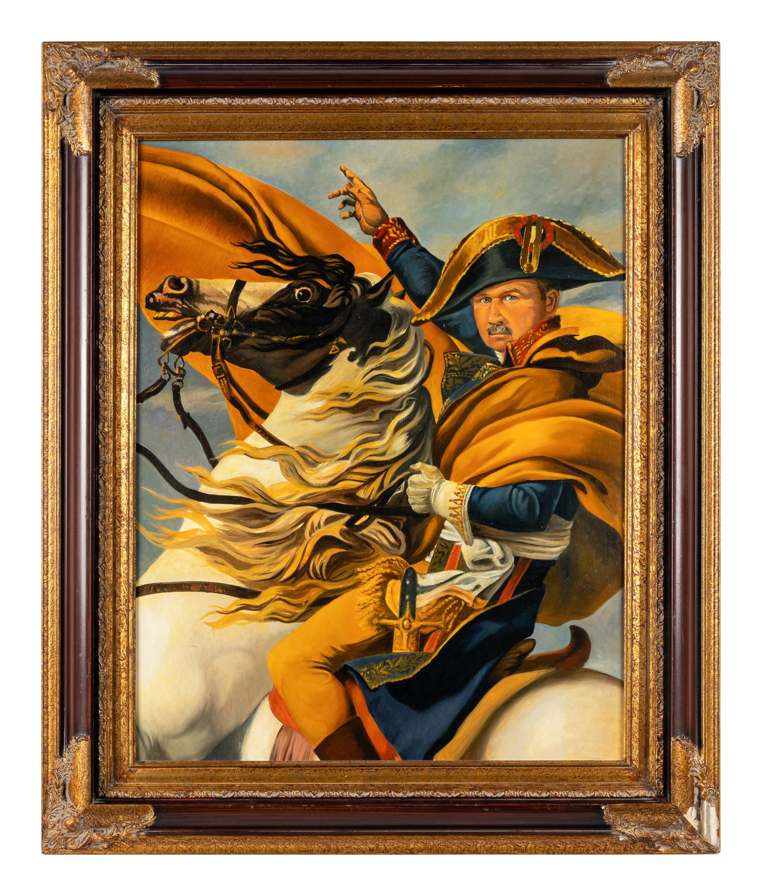 Mike Ditka's Personally Owned and Displayed Napoleon Crossing The Alps-Inspired Painting,