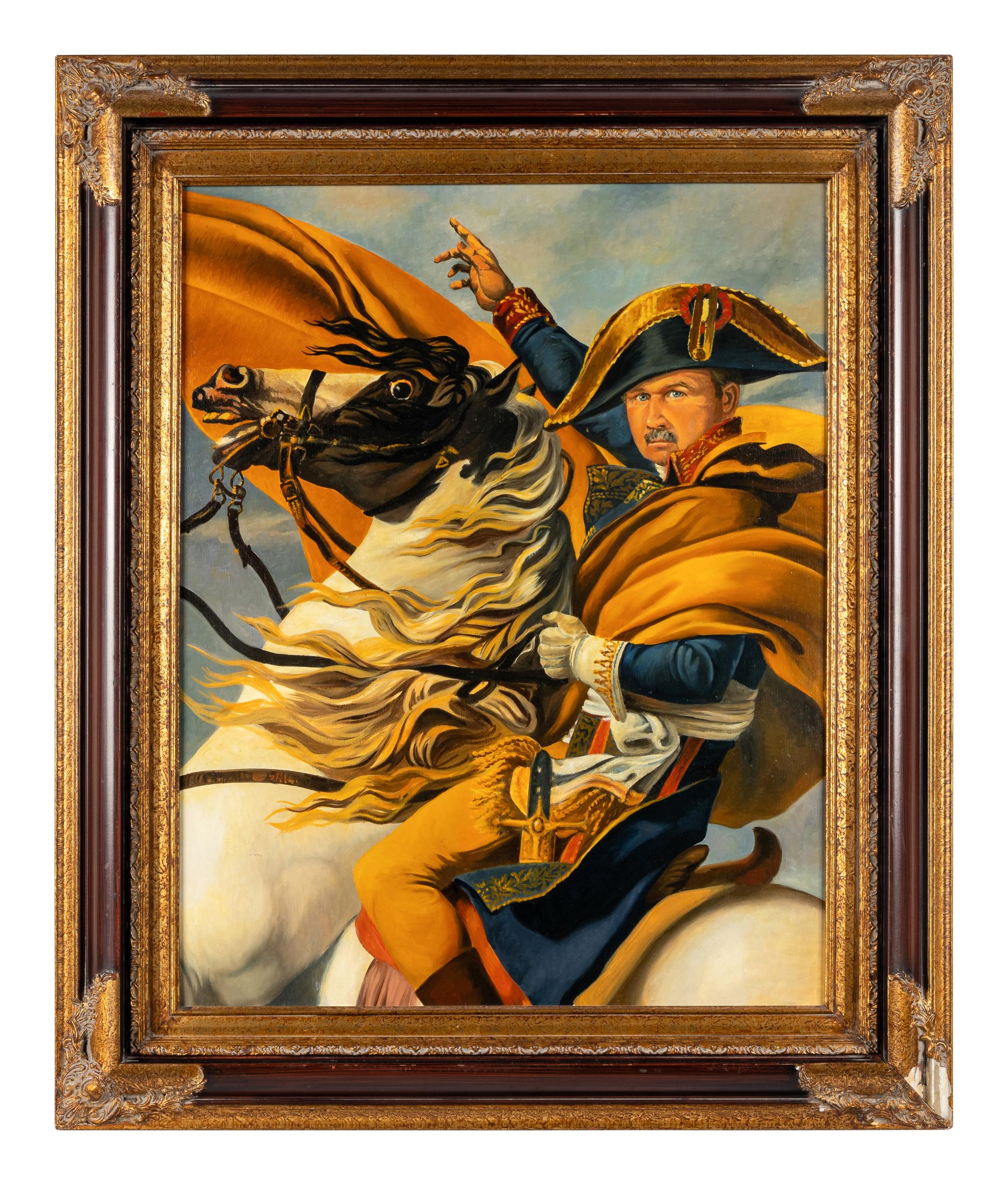 Mike Ditka's Personally Owned and Displayed Napoleon Crossing The Alps-Inspired Painting,