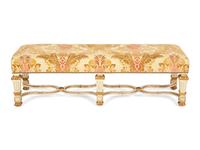 An Italian Painted and Parcel Gilt Bench
