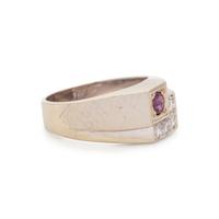 WHITE GOLD, RUBY AND DIAMOND RING