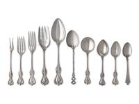 An Assembled American Silver Flatware Service