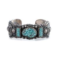 Silver and #8 Turquoise Cuff Bracelet