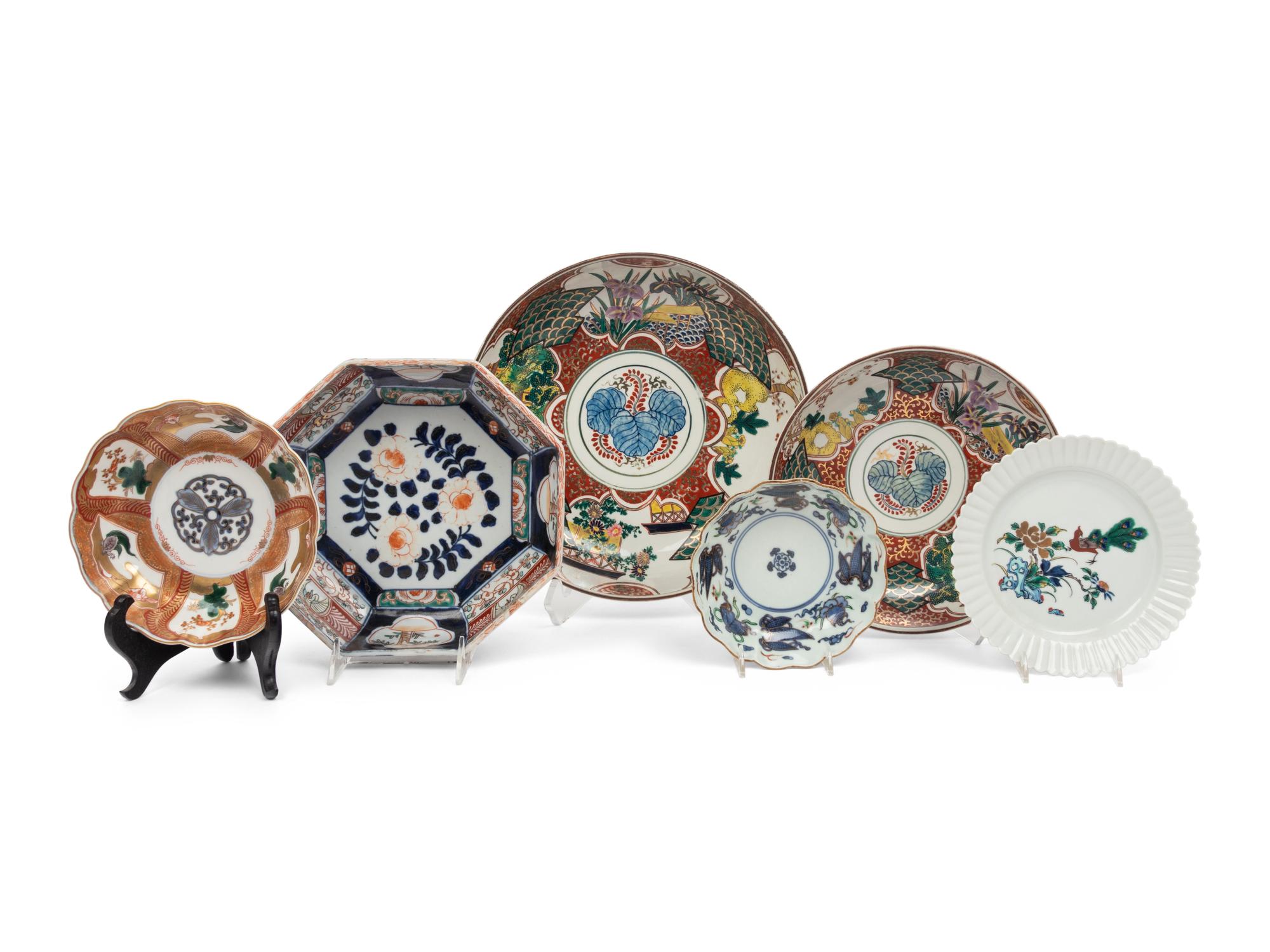 Six Japanese Porcelain Plates and Bowls
