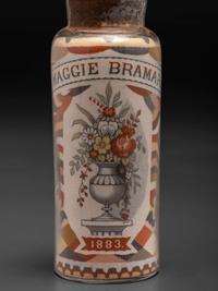 A Pair of Andrew Clemens (American, 1857-1894) 'Sweetheart' Sand Bottles