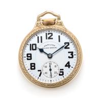 Hamilton, 14K Yellow Gold Open Face 'Railway Special' Pocket Watch, Circa 1948