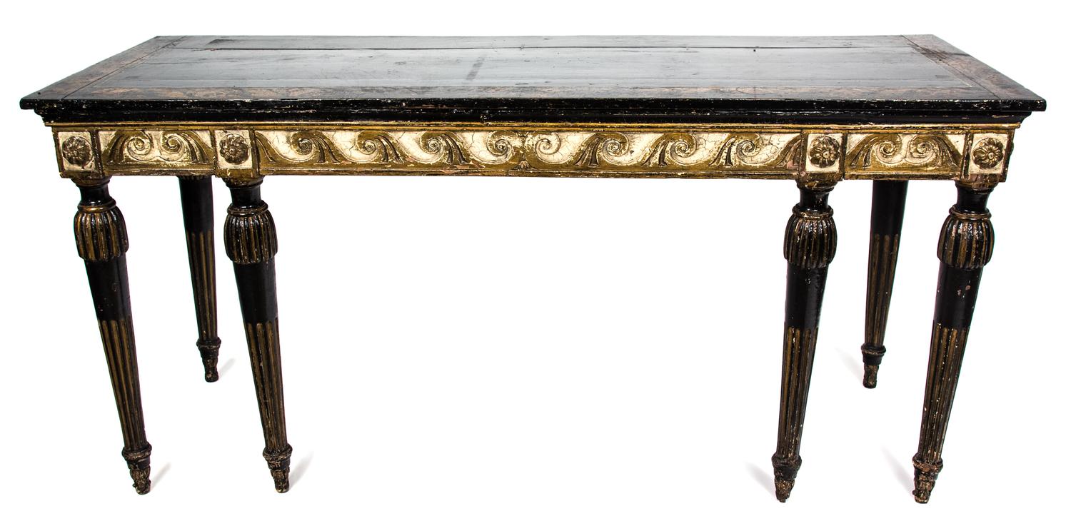 An Italian Neoclassical Console Table Height 32 3/4 x width 68 x depth 18 inches. — LATE 18TH CENTURY