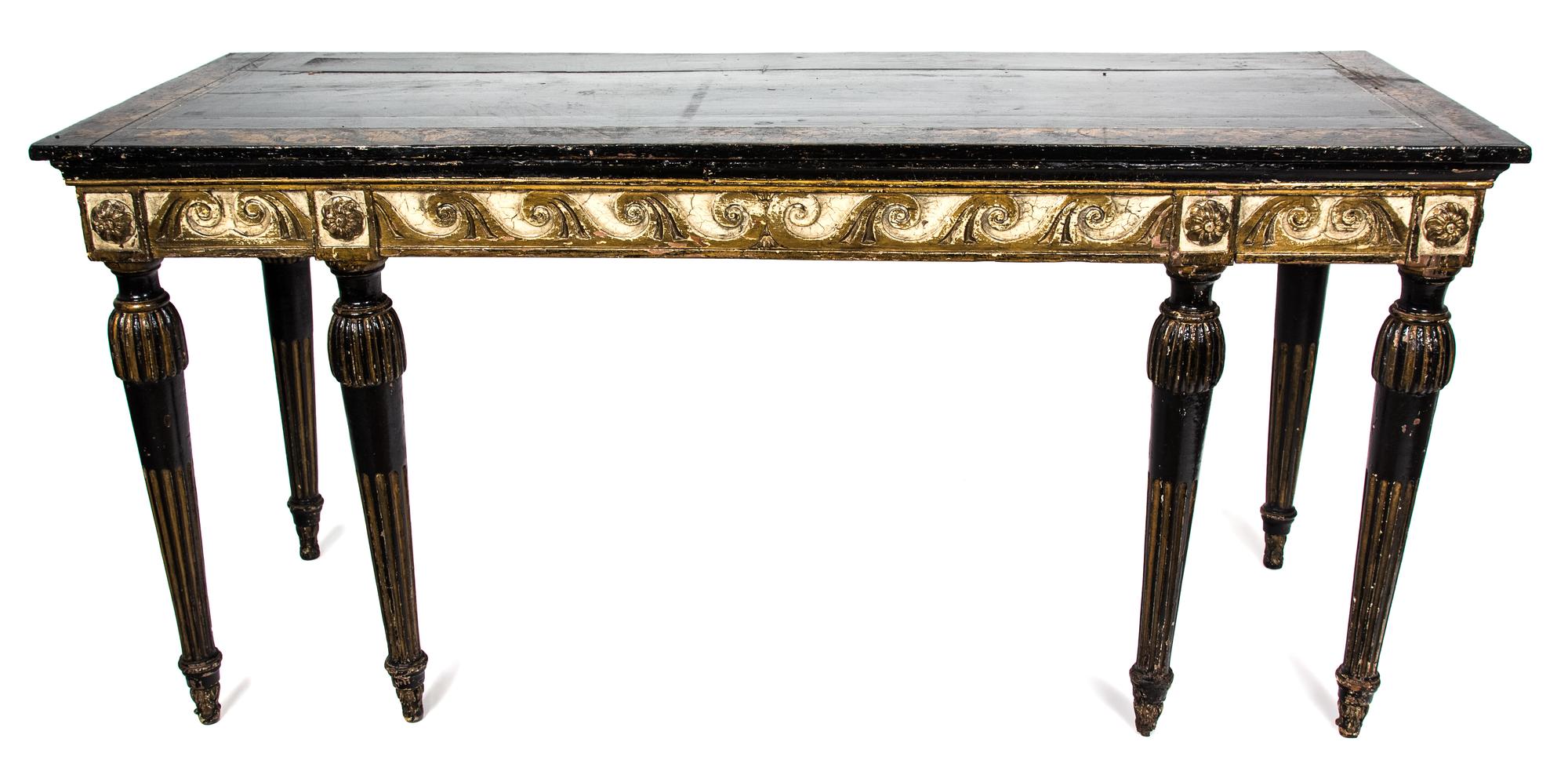 An Italian Neoclassical Console Table Height 32 3/4 x width 68 x depth 18 inches. — LATE 18TH CENTURY