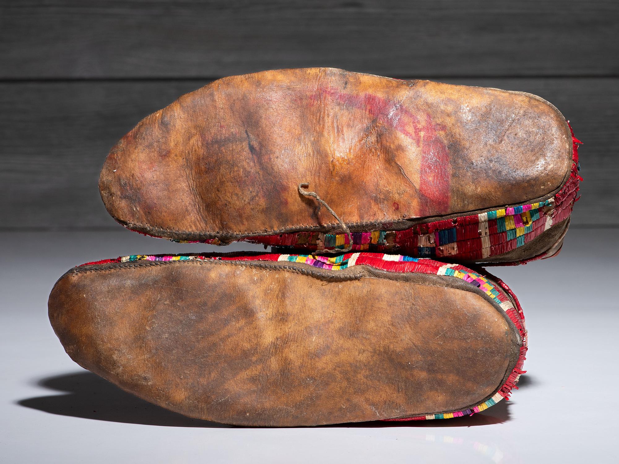 Sioux Quilled Hide Moccasins