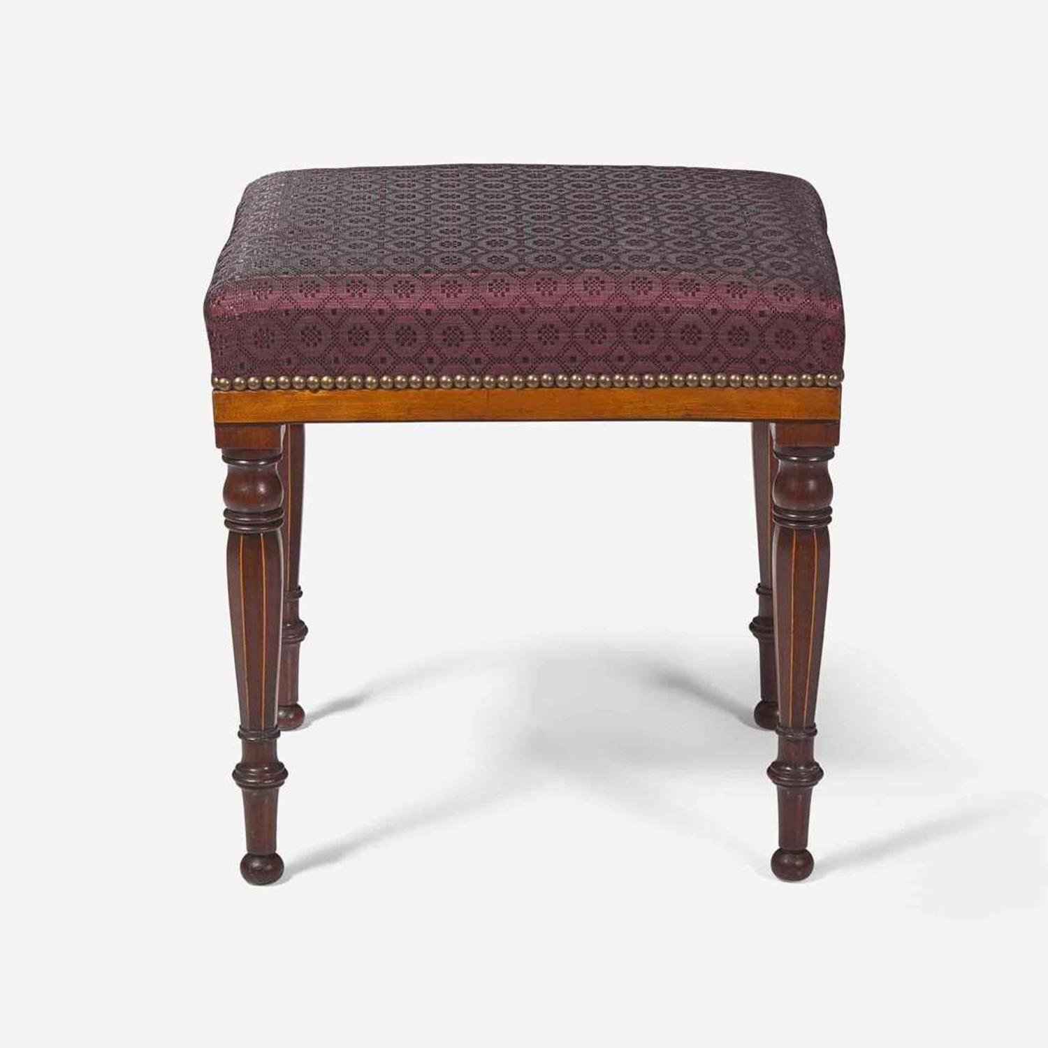 A Regency inlaid mahogany stool early 19th century