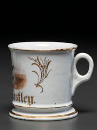 A Mill Stone Dresser's Porcelain Occupational Shaving Mug Belonging to Peter Nestley